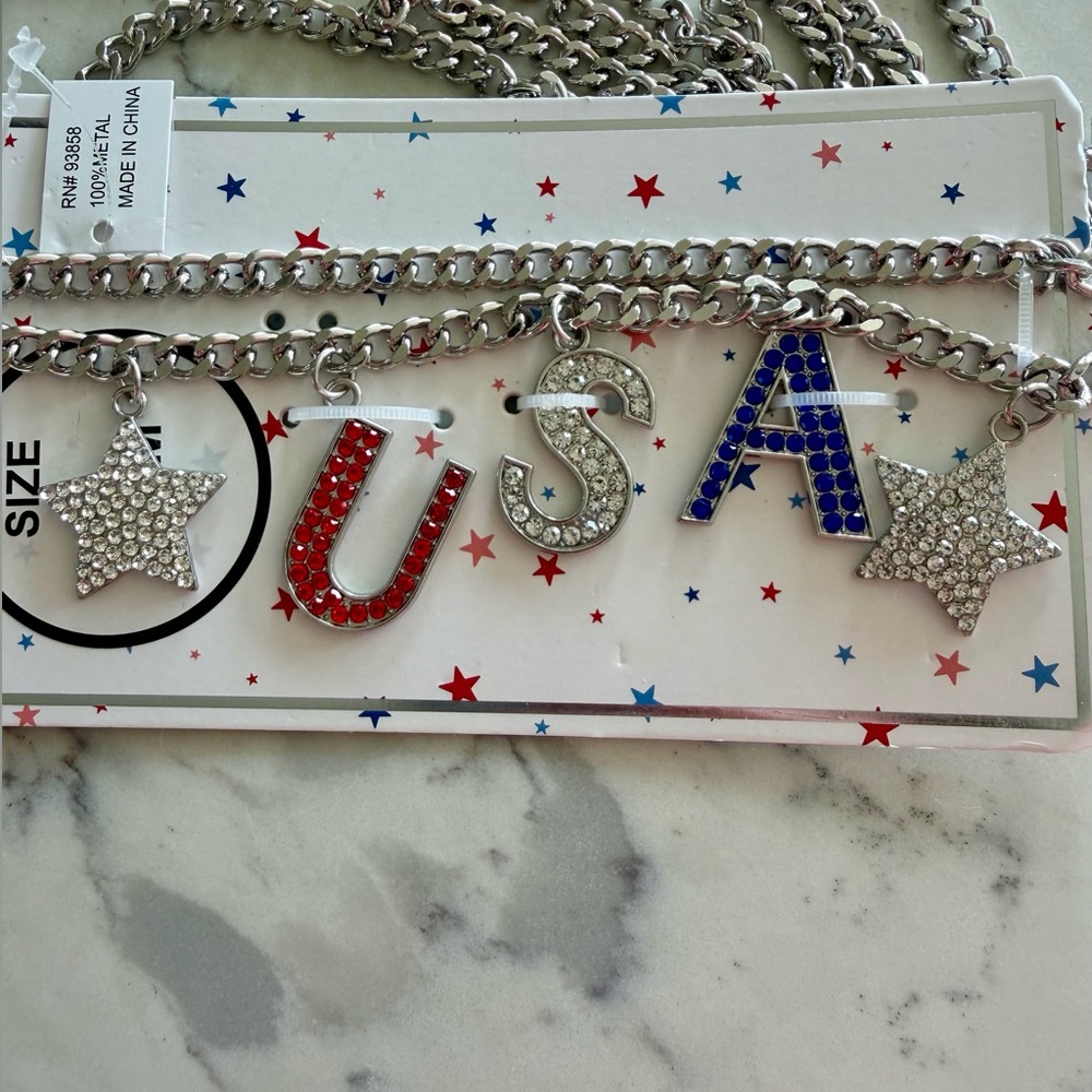 USA Charm Chain Belt NWT